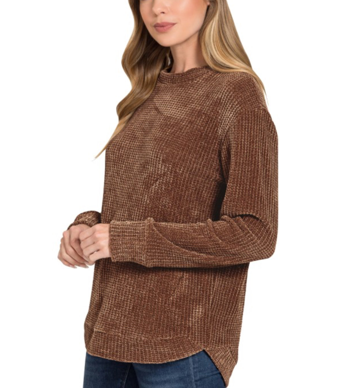 Cozy Cabin Top- Brown