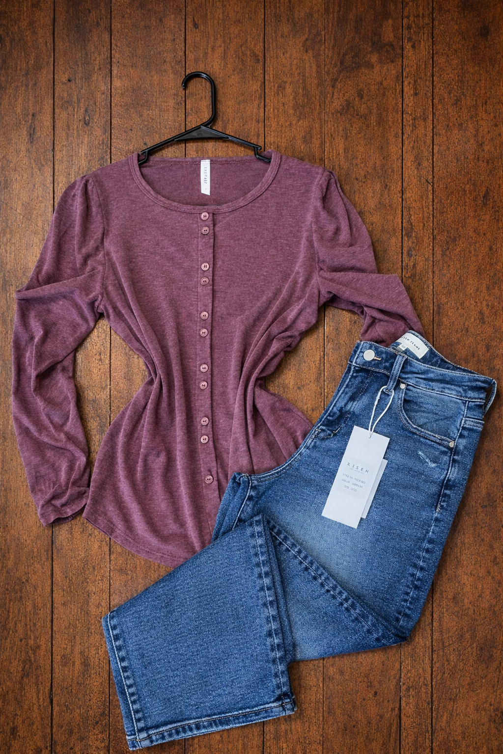 Mauve Button-down Top