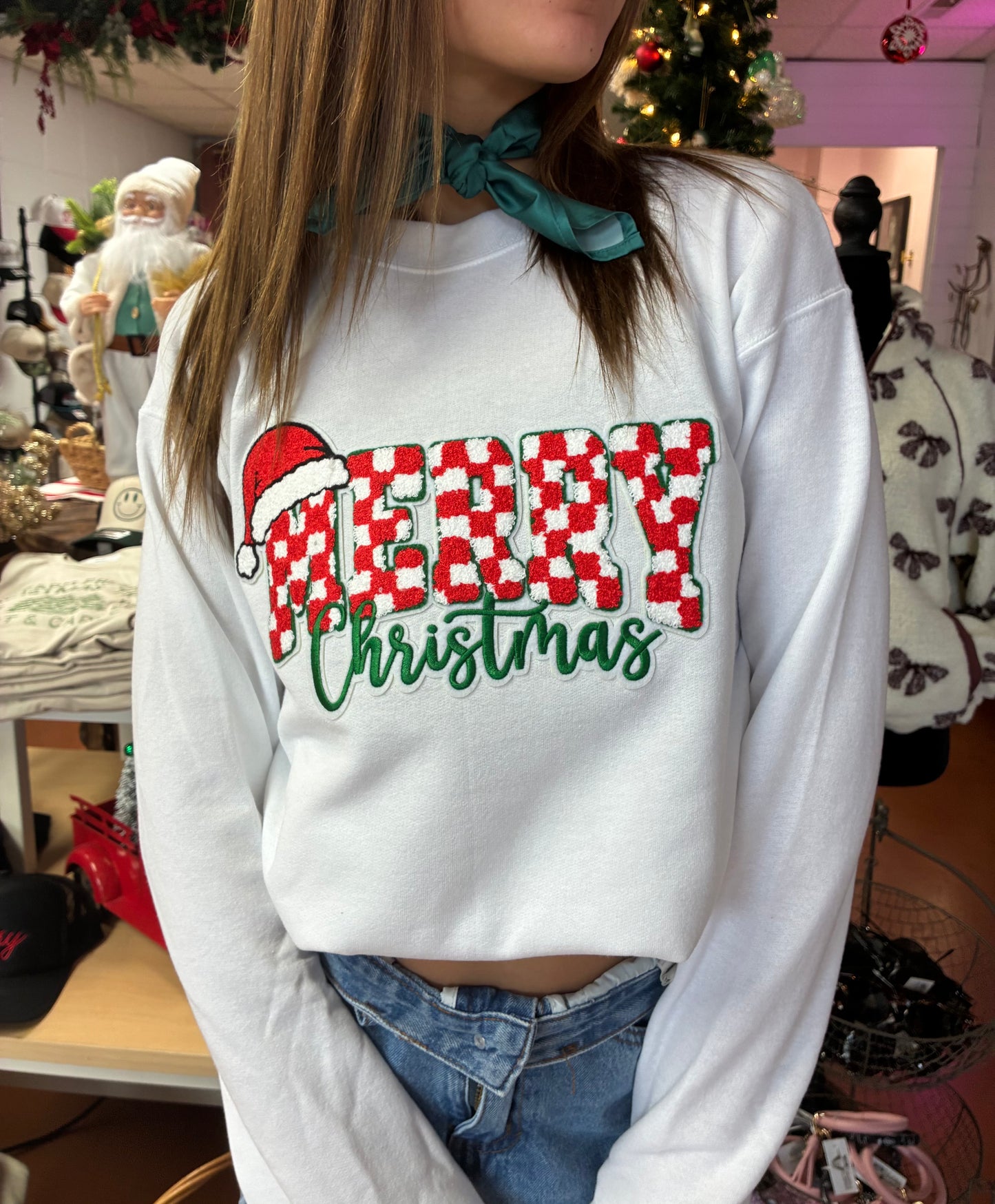 Merry & Bright Checkered Sweater