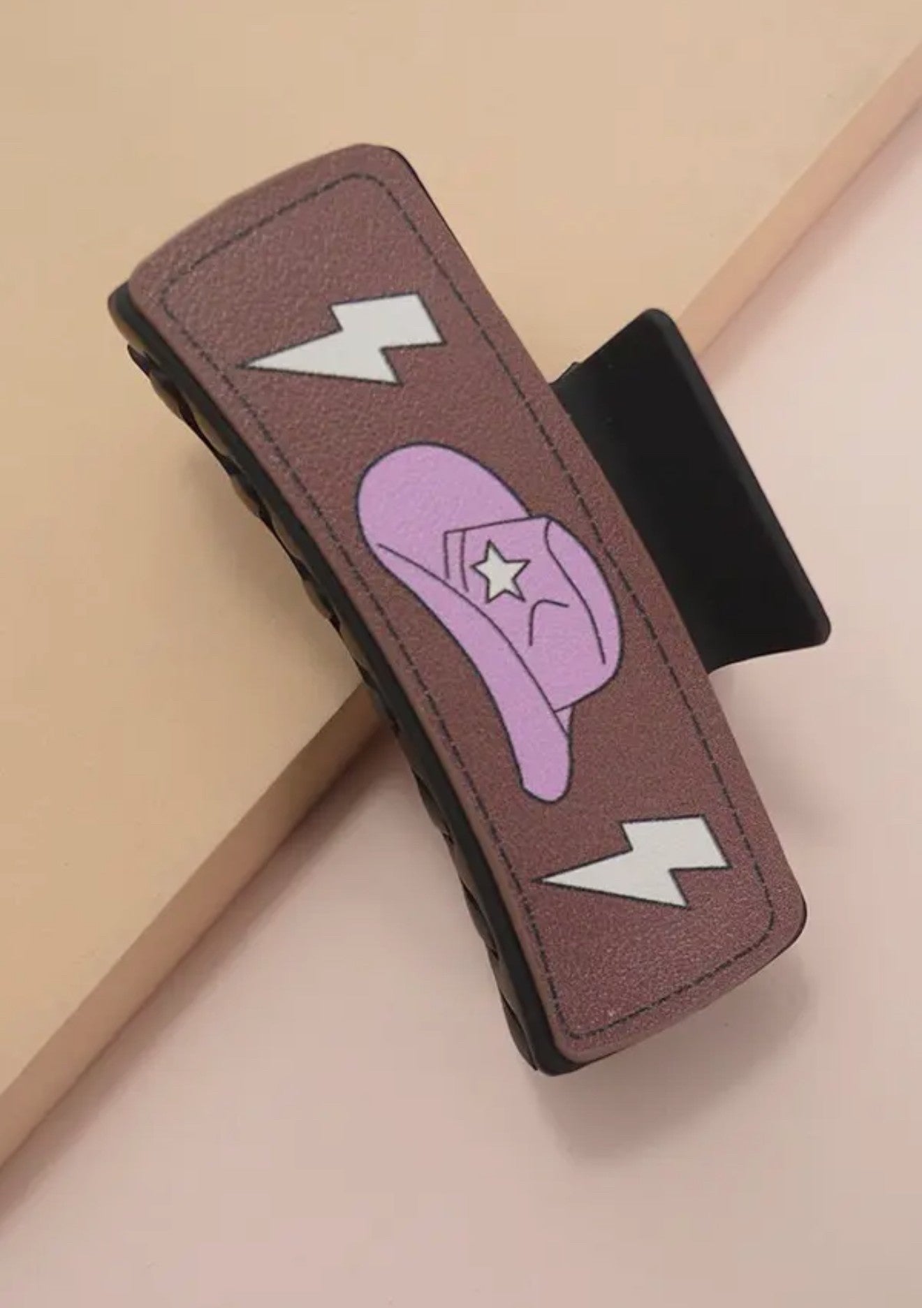 Jumbo Faux Leather Western Cowgirl Hair Clip