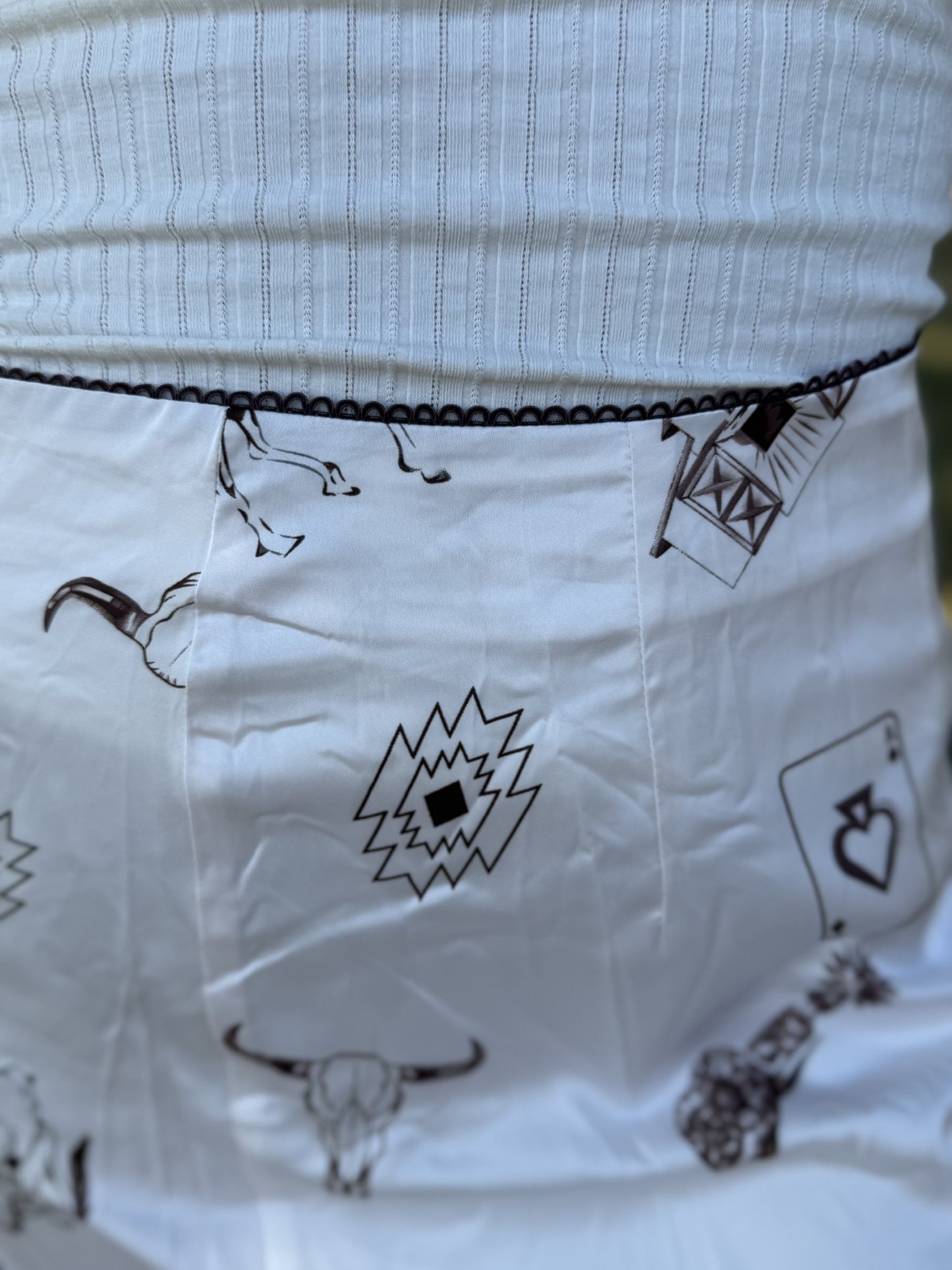 Western Cowgirl Unique Print Satin Maxi Skirt