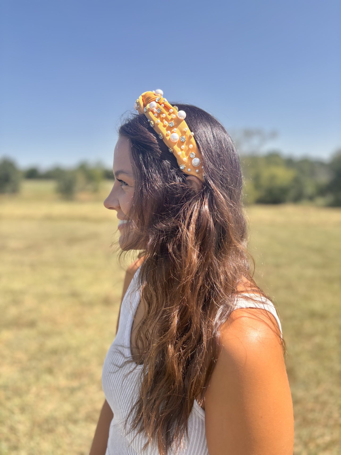 Yellow Pearl Headband
