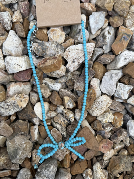 15in Turquoise Bow Necklace