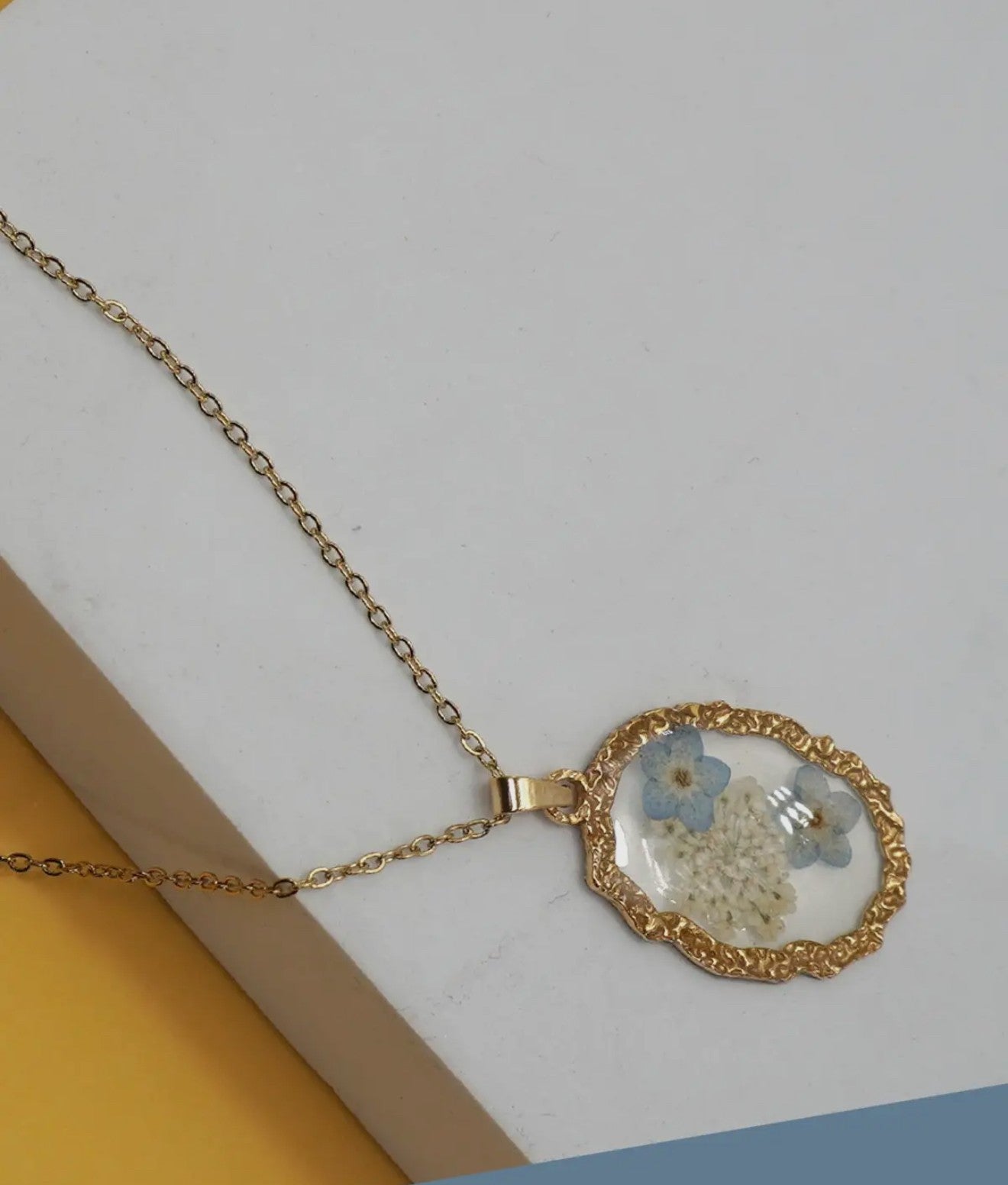 18K Stainless Steel Tarnish Free Flower Necklace