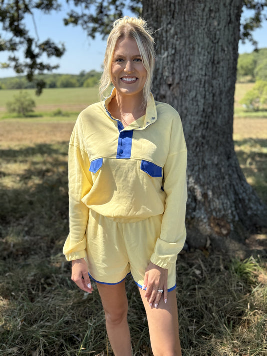 Colorblock Two-Toned Top and Shorts 2 Piece Set