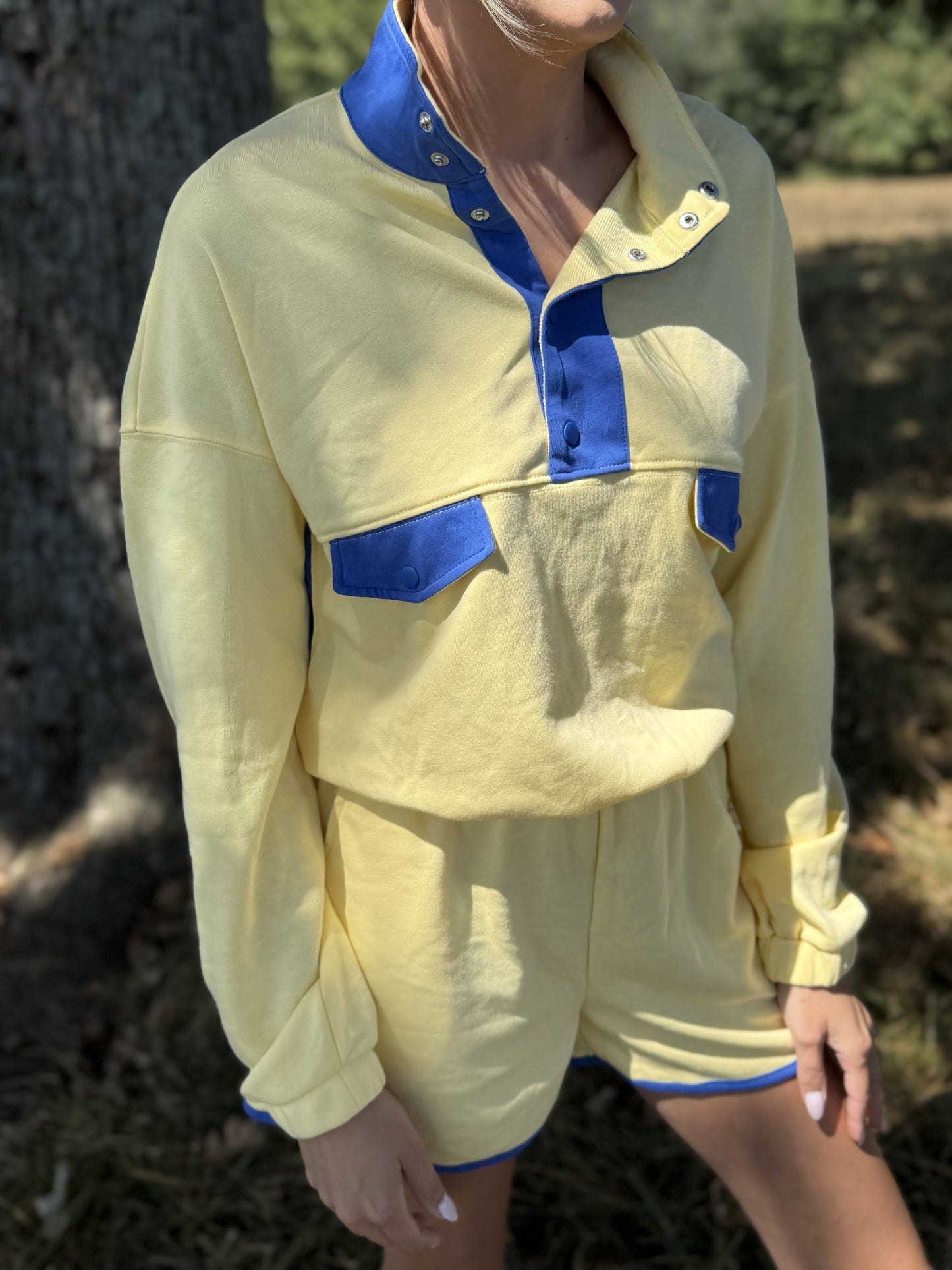 Colorblock Two-Toned Top and Shorts 2 Piece Set