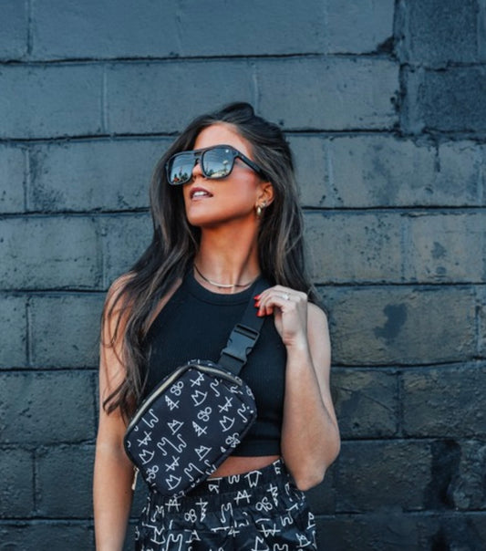 Black Branded Crossbody