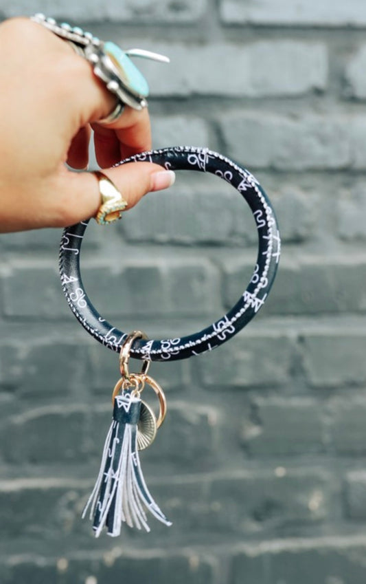 Black Branded Keyring