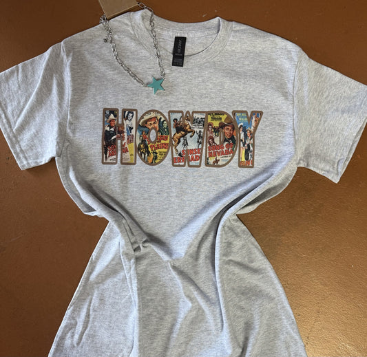Howdy T-Shirt-Heather Gray