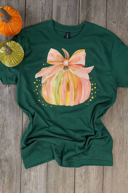 Watercolor Pumpkin T-Shirt-Green