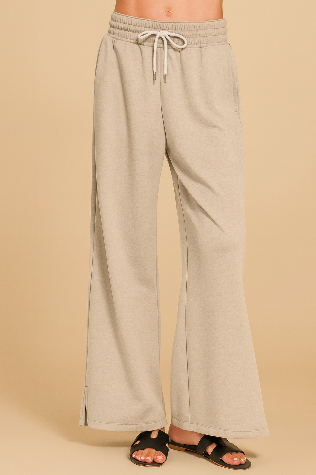 Scuba Drawstring Sweatpants- Ash Mocha