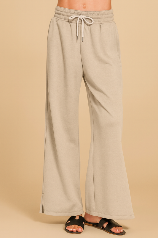 Scuba Drawstring Sweatpants- Ash Mocha