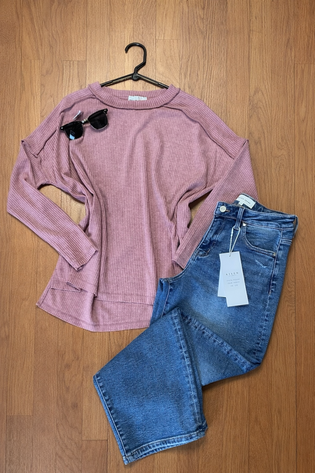 Ribbed Salmon Color Top