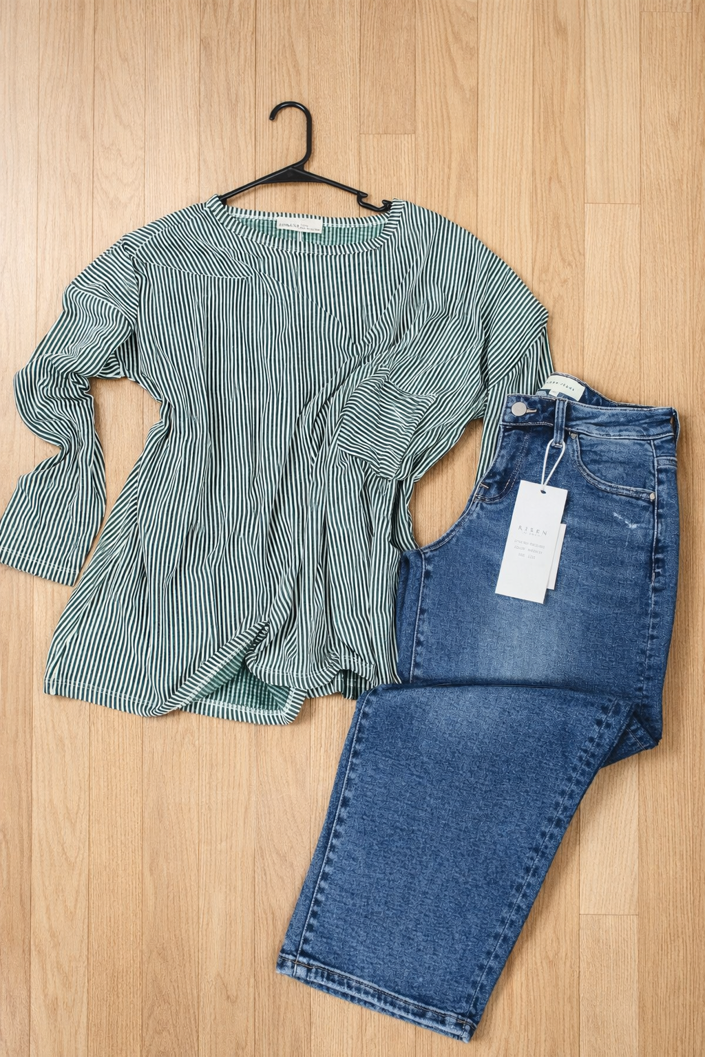 Green Striped Top