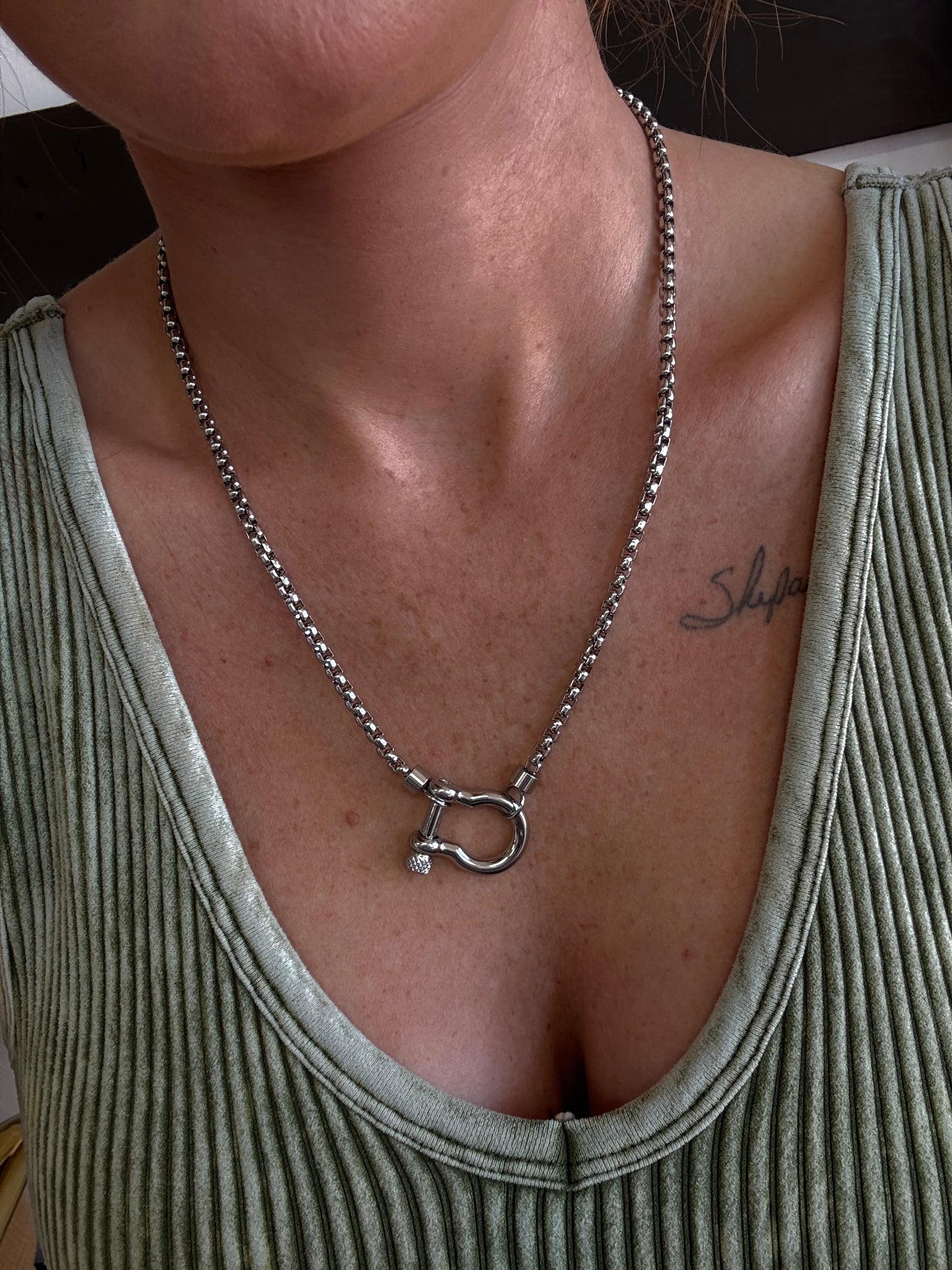 18k Gold Plated Stainless Steel Rope Buckle Necklace