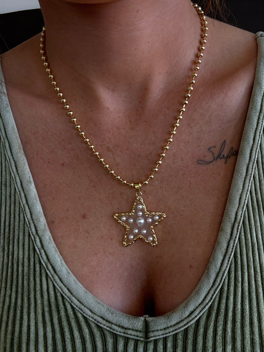 Beaded Necklace with Star Pendant