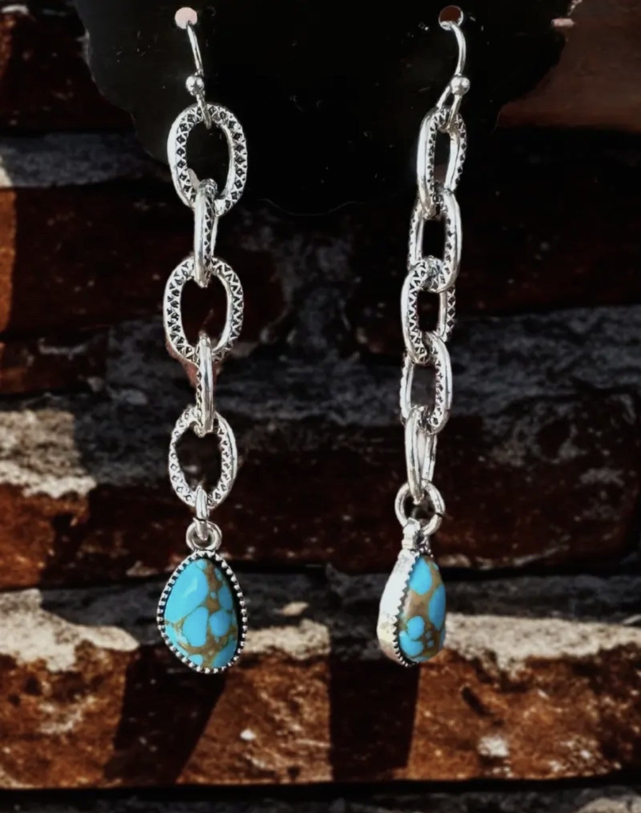 Linked in Turquoise Earrings