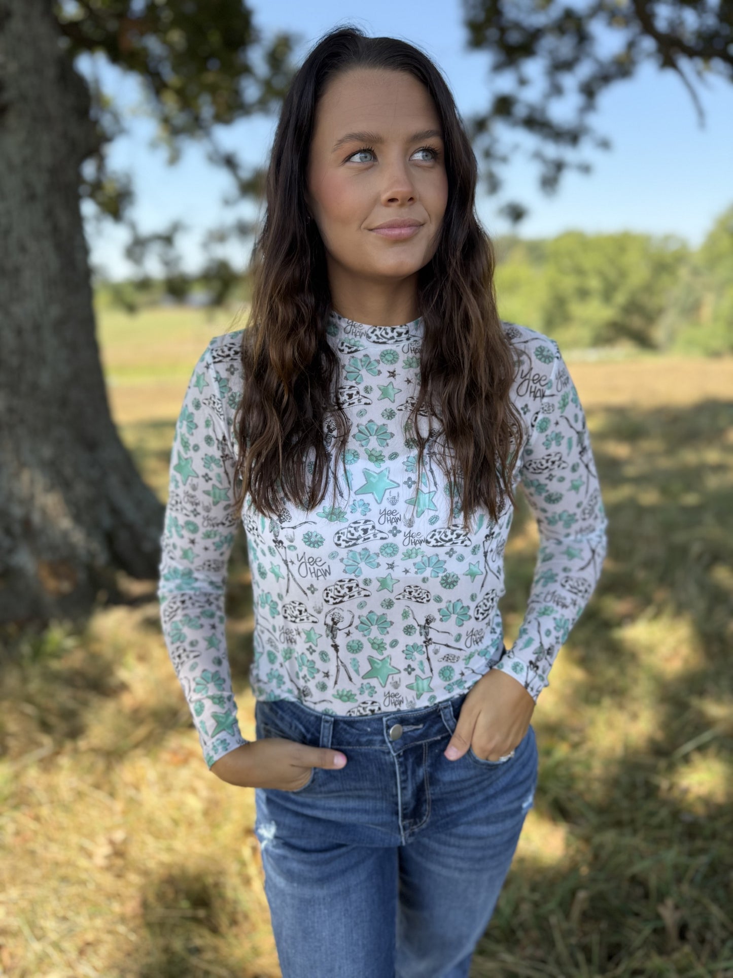 Yee Haw Mesh Top