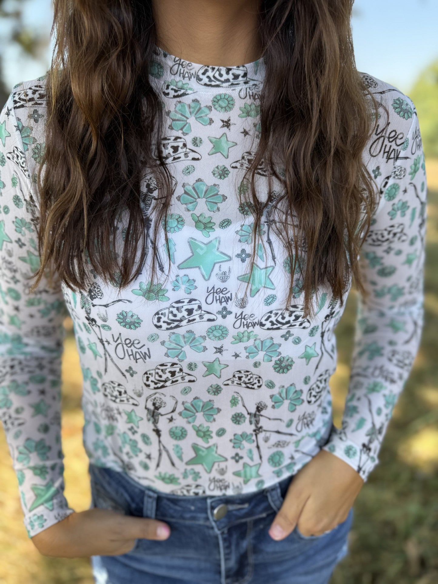 Yee Haw Mesh Top