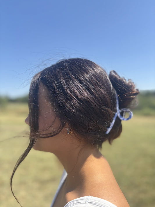 Blue and White Claw Clip-Skinny